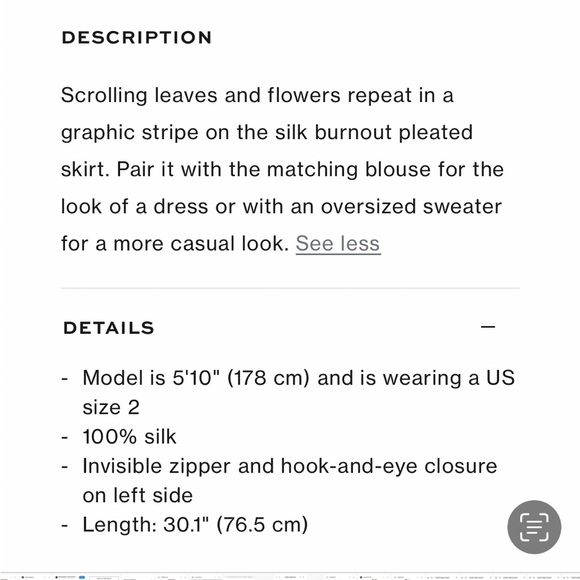 Tory Burch Silk Burnt Pleated Skirt - Picture 10 of 10